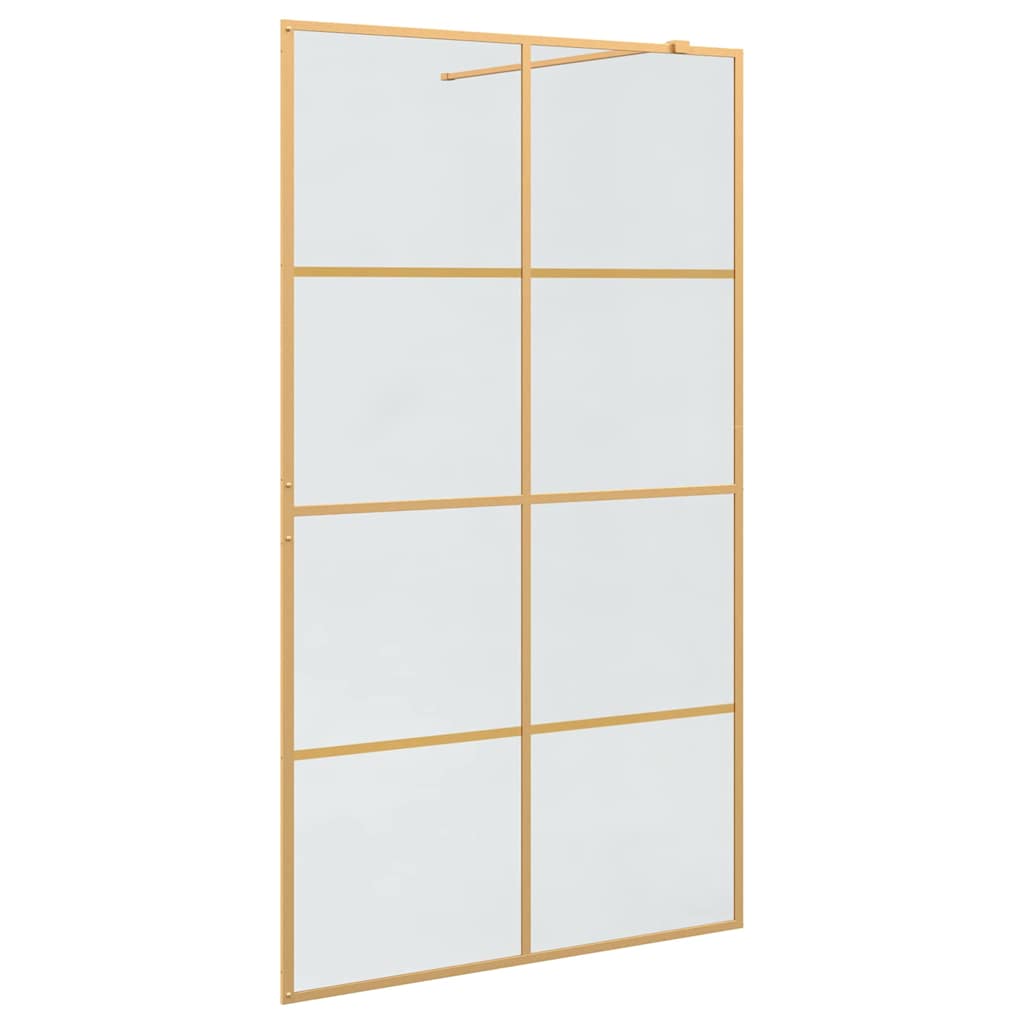 vidaXL Τοίχος Ντους Walk-in Χρυσό 115 x 195 cm σκληρυμένο γυαλί