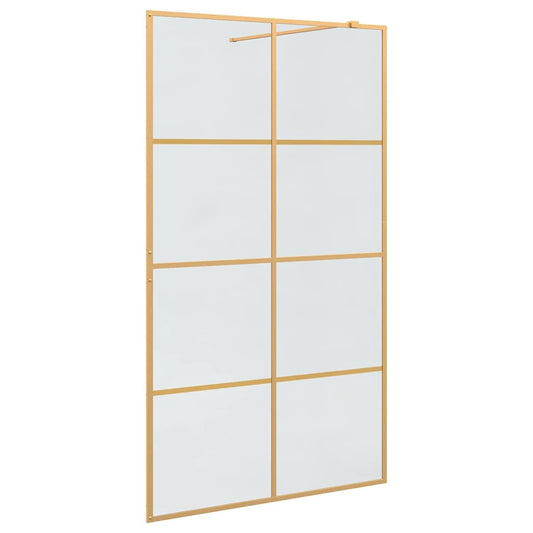 vidaXL Τοίχος Ντους Walk-in Χρυσό 115 x 195 cm σκληρυμένο γυαλί