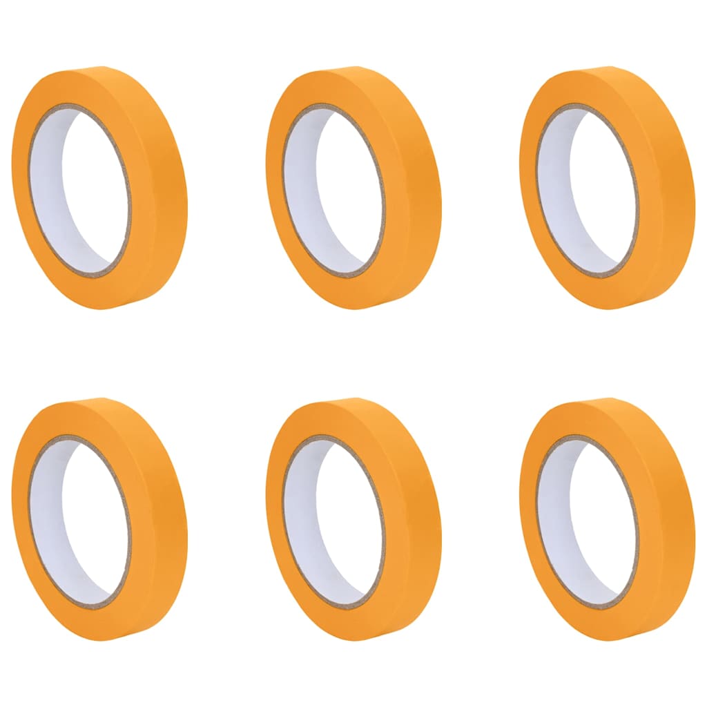 vidaXL Ταινίες Μάσκας για Ζωγράφους 6 pcs Κίτρινο 19mm x 50m Χαρτί