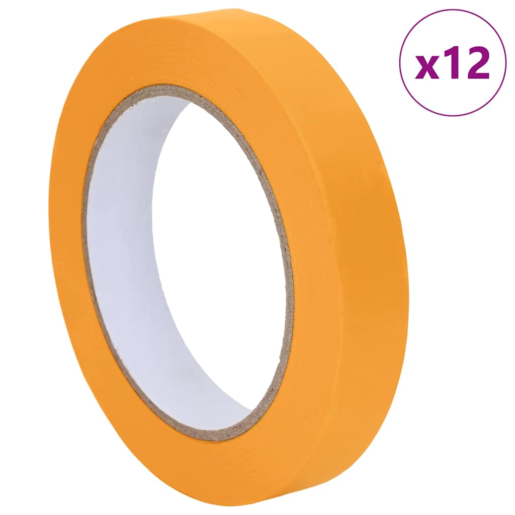 vidaXL Ταινίες Μάσκας για Ζωγράφους 12 pcs Κίτρινο 19mm x 50m Χαρτί