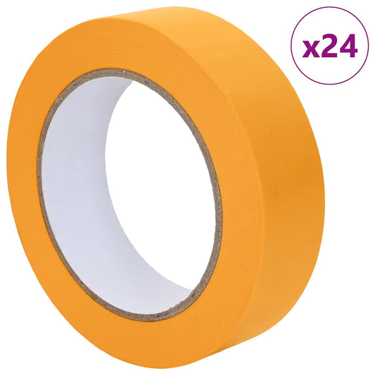 vidaXL Ταινίες Μάσκας για Ζωγράφους 24 pcs Κίτρινο 25mm x 50m Χαρτί