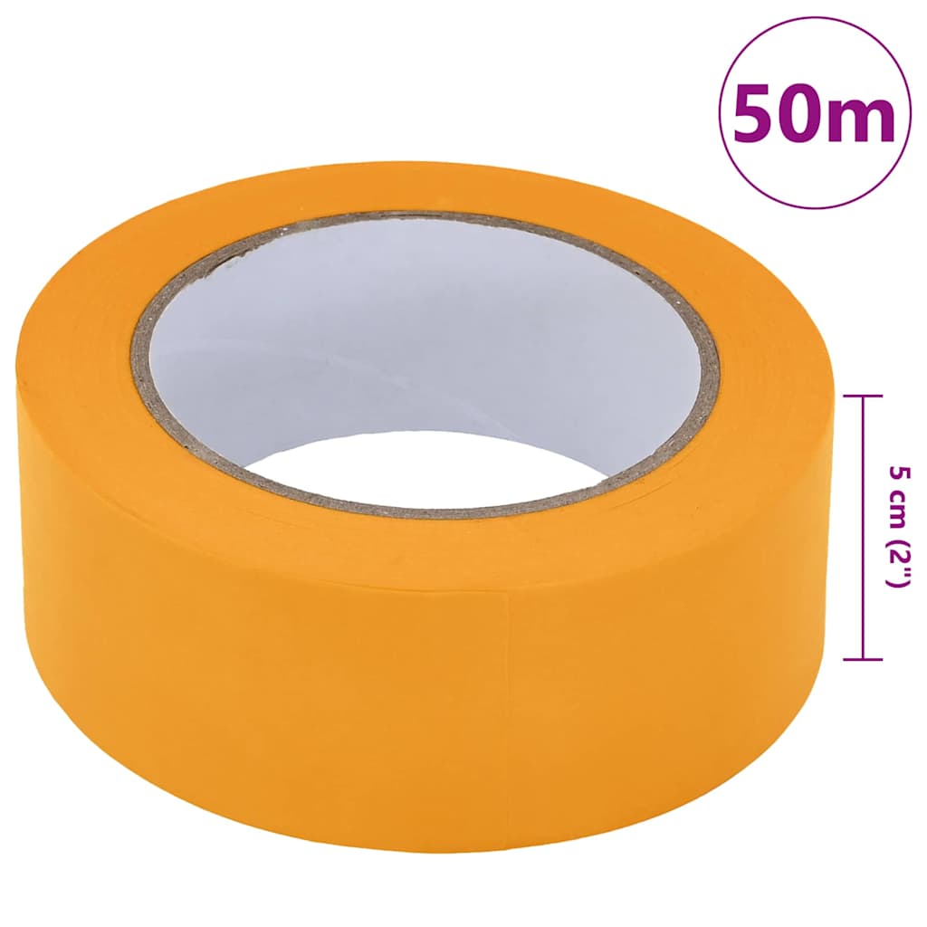 vidaXL Ταινίες Μάσκας για Ζωγράφους 12 pcs Κίτρινο 50mm x 50m Χαρτί