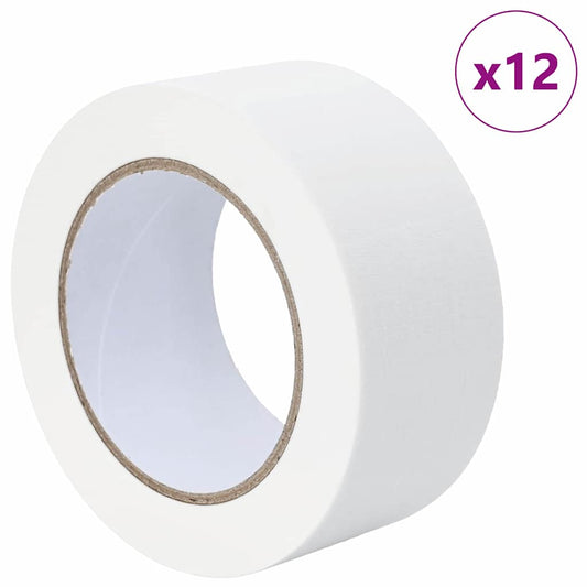vidaXL Ταινίες Μάσκας για Ζωγράφους 12 pcs Λευκό 50mm x 50m Χαρτί