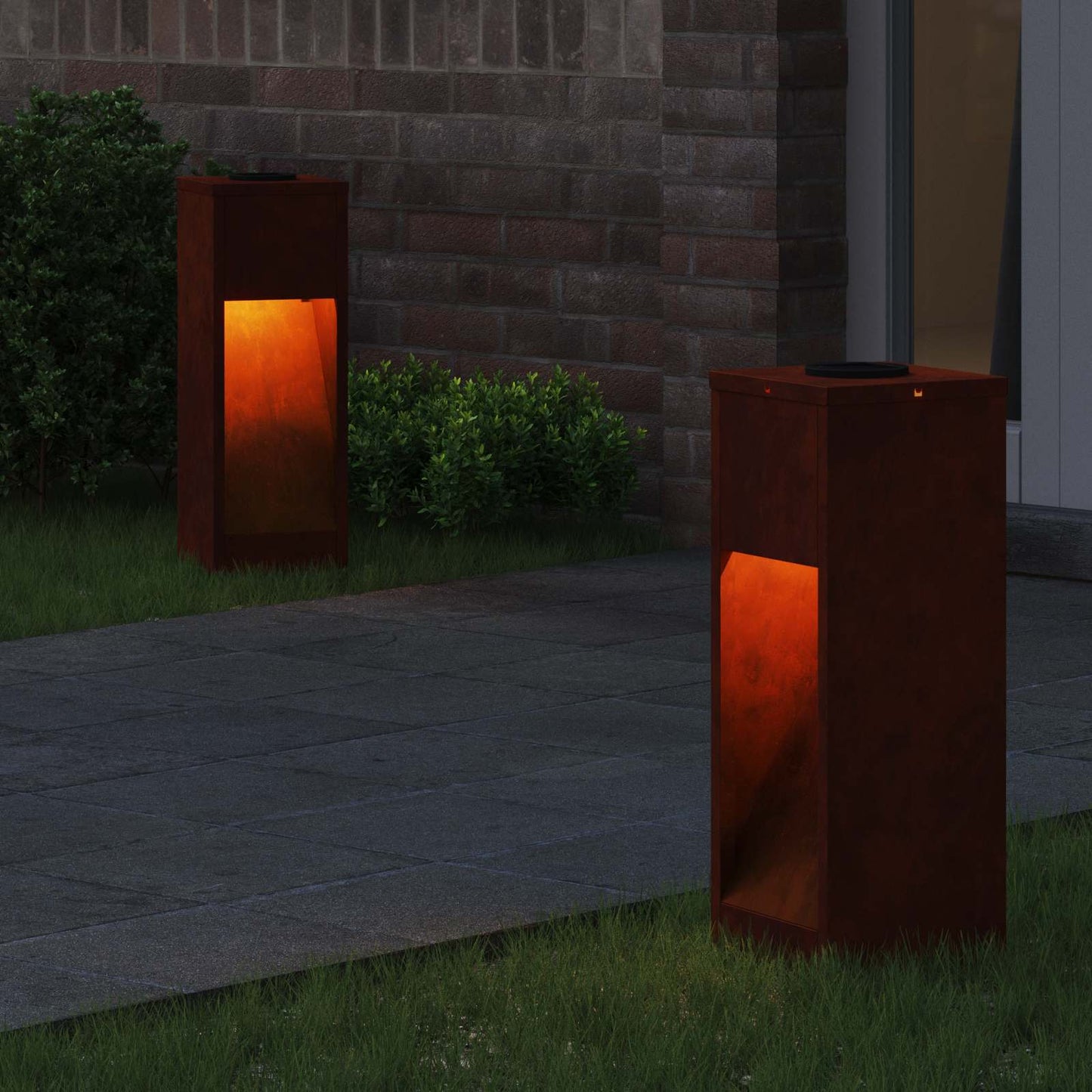 vidaXL Φωτιστικό Ηλιακής Ενέργειας LED Διαδρομής 2 pcs Μπρονζέ