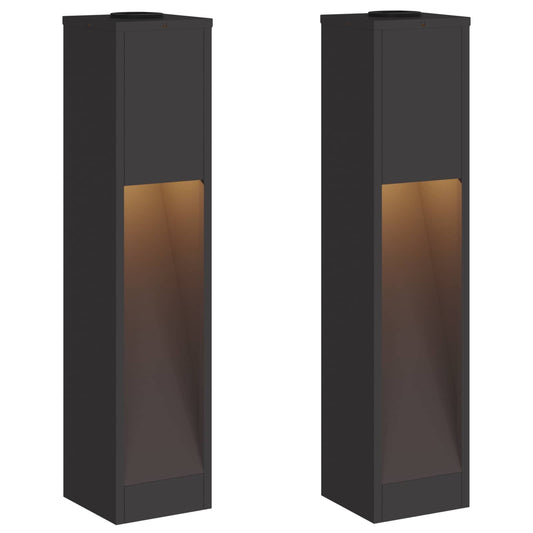 vidaXL Φωτιστικό Ηλιακής Ενέργειας LED Διαδρομής 2 pcs Μαύρο