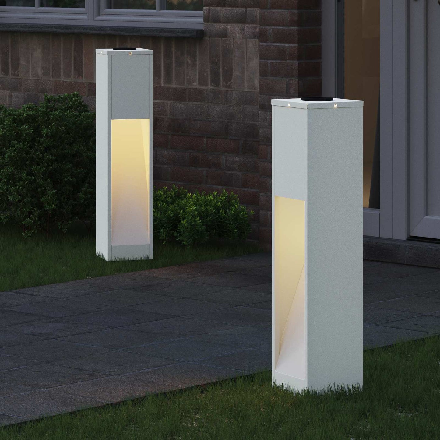 vidaXL Φωτιστικό Ηλιακής Ενέργειας LED Διαδρομής 2 pcs Λευκό