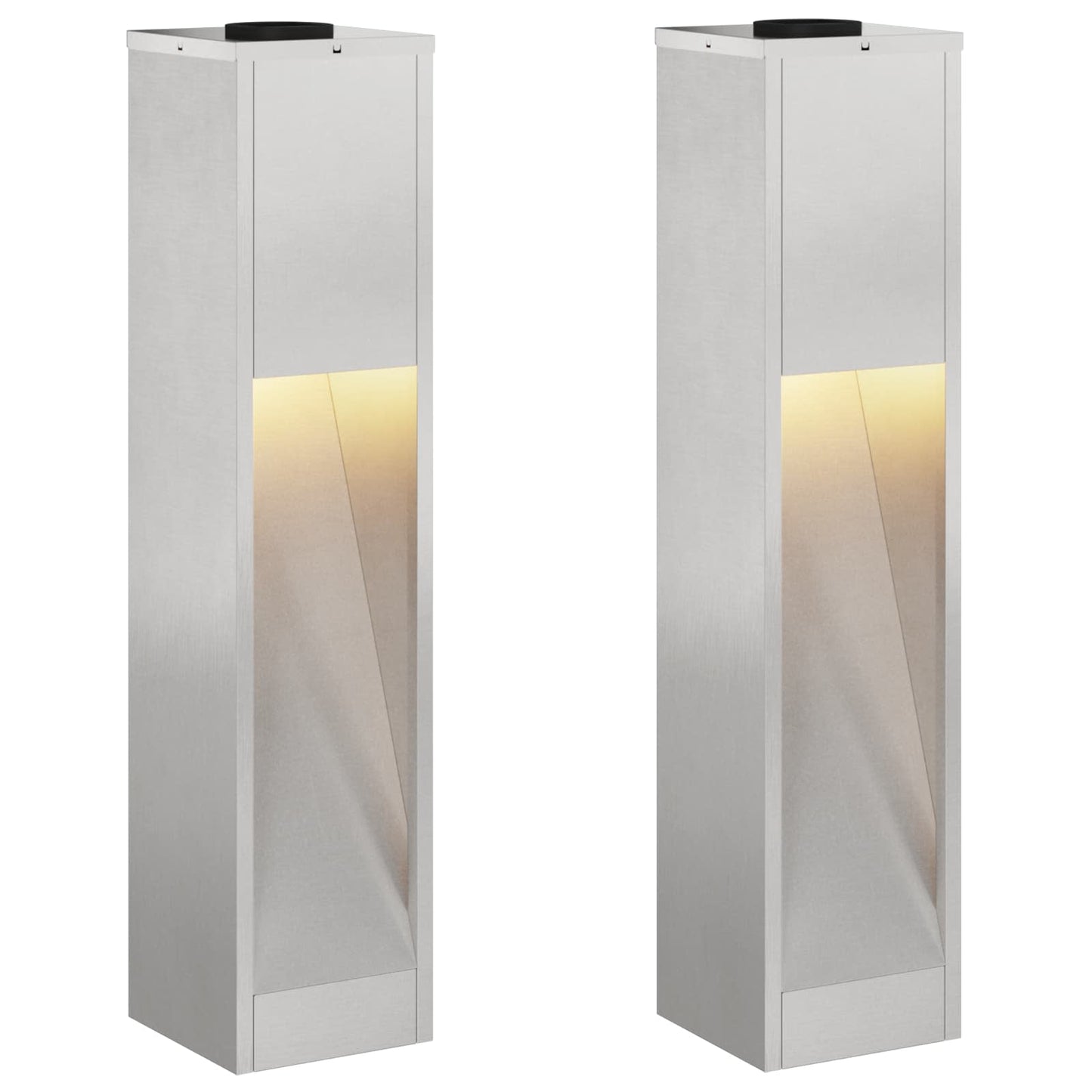vidaXL Φωτιστικό Ηλιακής Ενέργειας LED Διαδρομής 2 pcs Ασημί