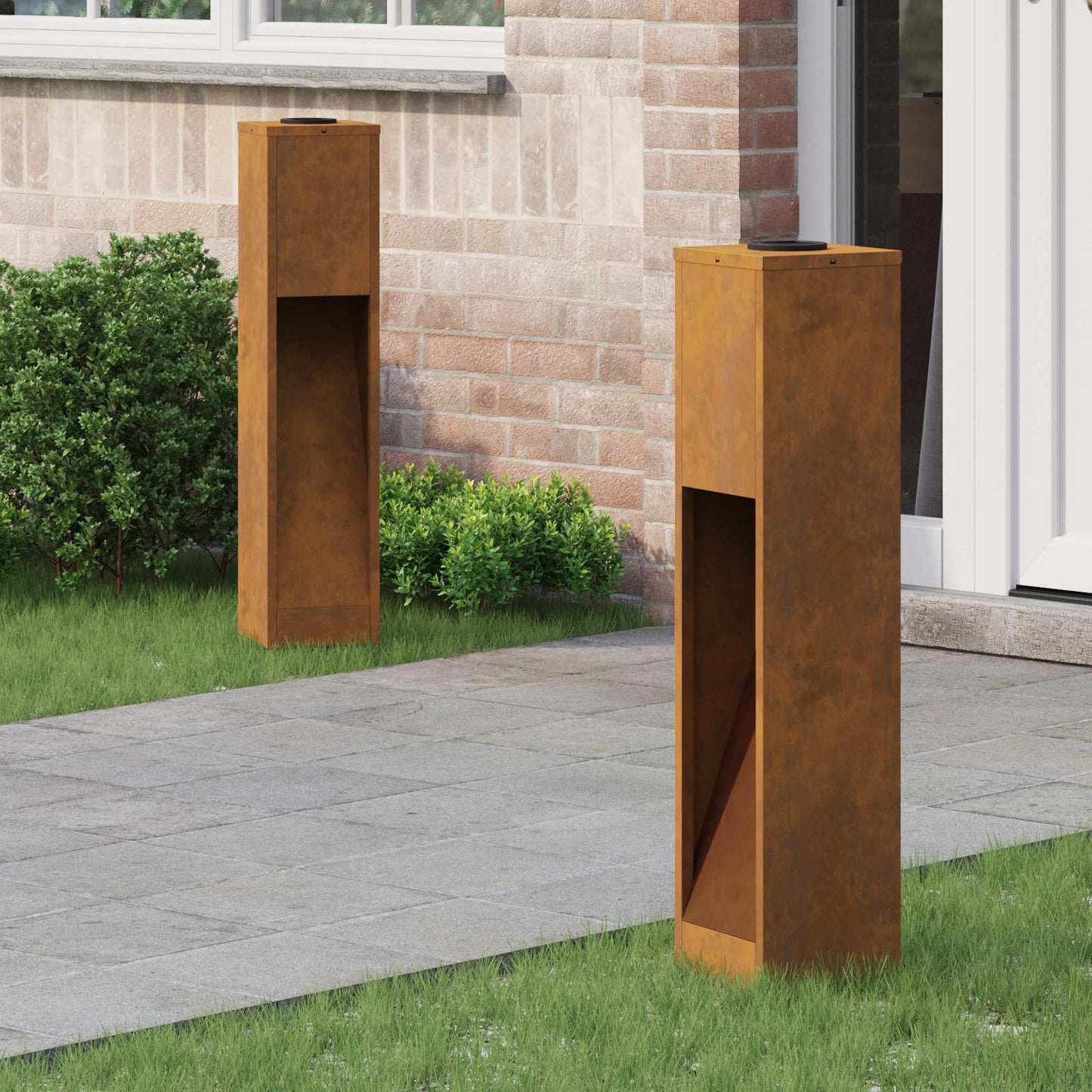 vidaXL Φωτιστικό Ηλιακής Ενέργειας LED Διαδρομής 2 pcs Μπρονζέ