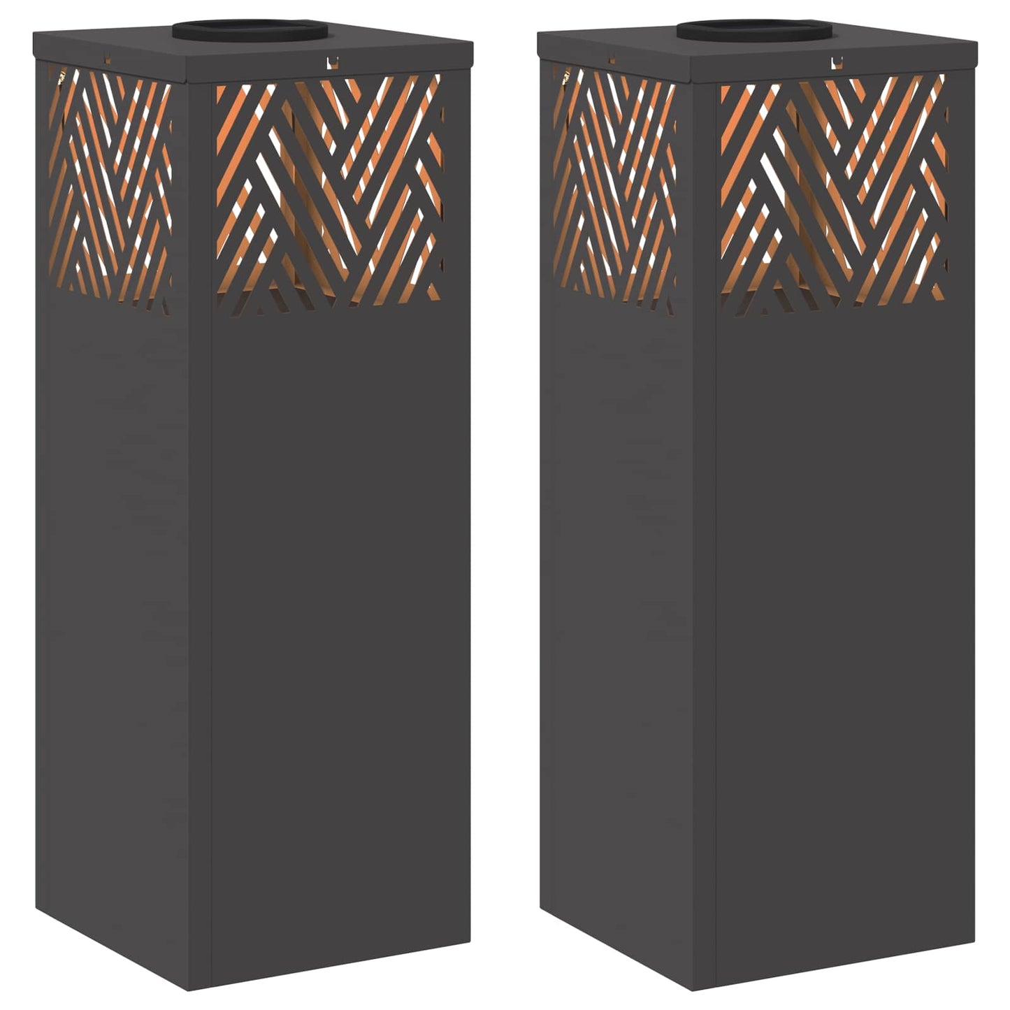 vidaXL Ηλιακό LED Φως Δρόμου 2 pcs Μαύρο Κρύο Ρολαρισμένο Χάλυβα