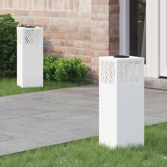 vidaXL Ηλιακό LED Φως Δρόμου 2 pcs Λευκό Κρύο Ρολαρισμένο Χάλυβα