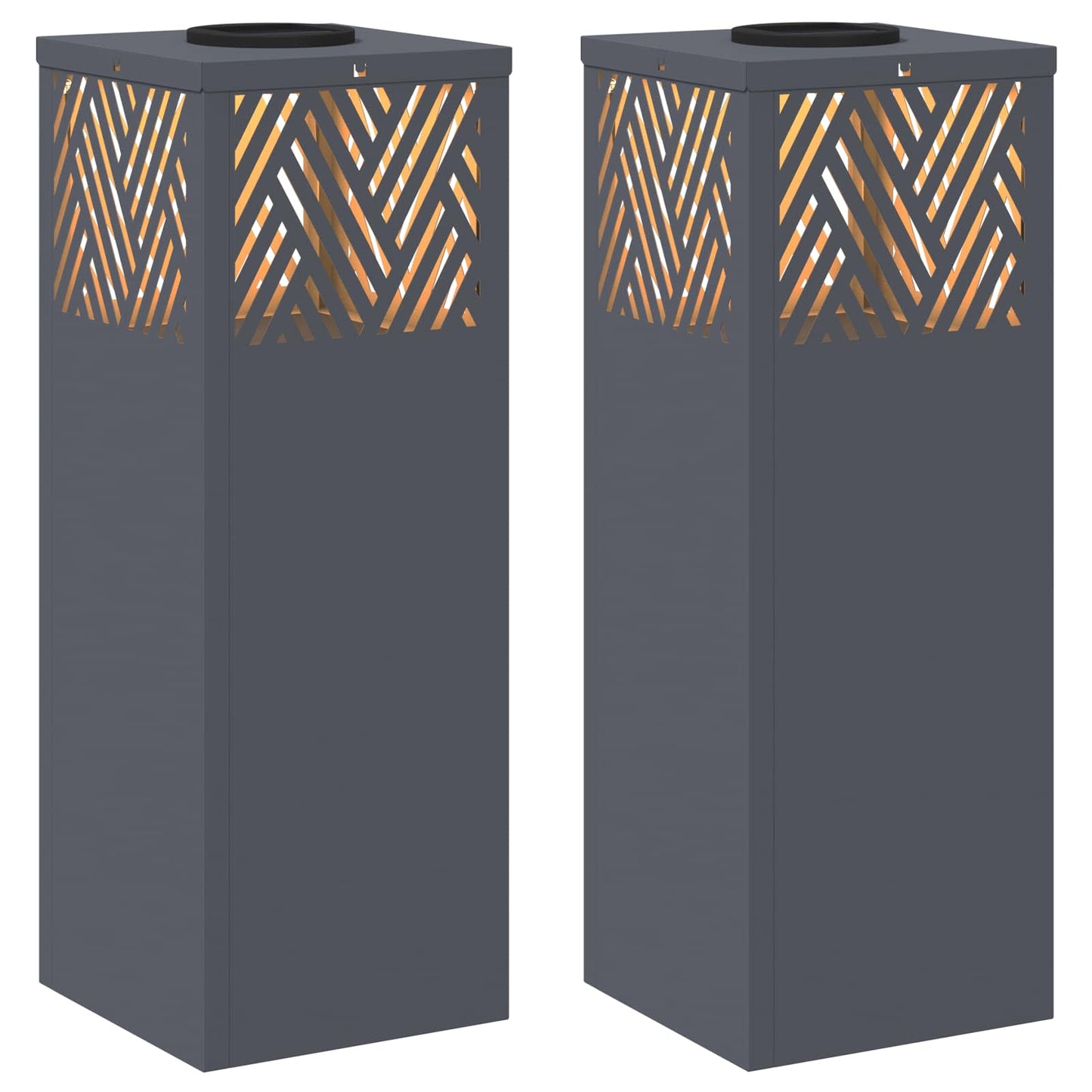 vidaXL Ηλιακό LED Φως Δρόμου 2 pcs Ανθρακί Κρύο Ρολαρισμένο Χάλυβα