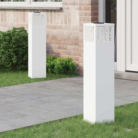 vidaXL Ηλιακό LED Φως Δρόμου 2 pcs Λευκό Κρύο Ρολαρισμένο Χάλυβα