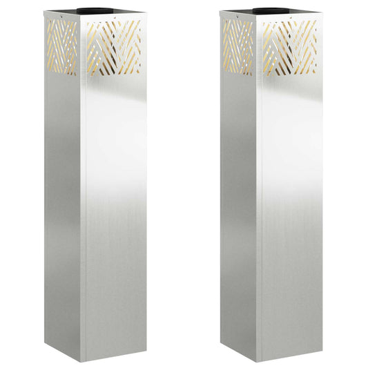 vidaXL Ηλιακό LED Φως Δρόμου 2 pcs Ασημί Γαλβανισμένο