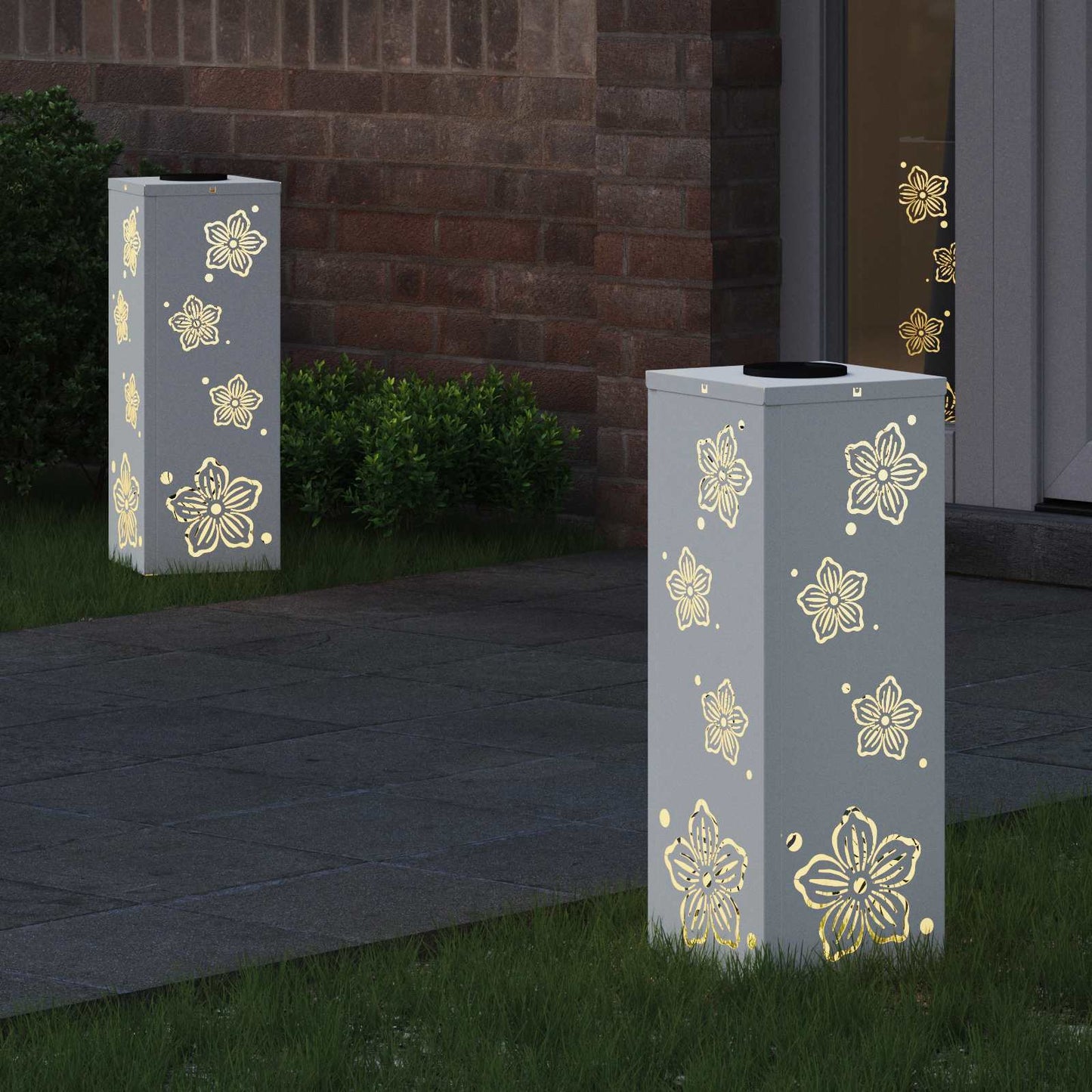 vidaXL Ηλιακό LED Φως Δρόμου 2 pcs Λευκό Κρύο Ρολαρισμένο Χάλυβα