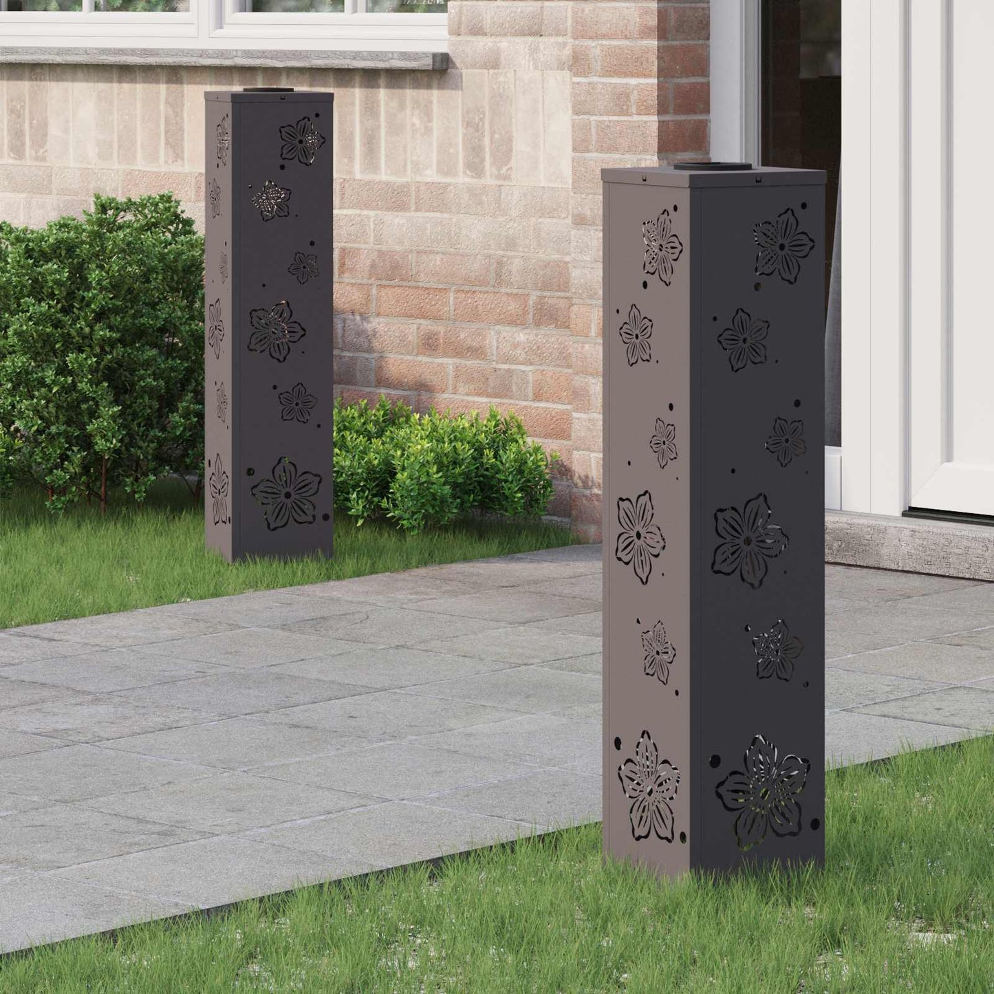 vidaXL Ηλιακό LED Φως Δρόμου 2 pcs Μαύρο Κρύο Ρολαρισμένο Χάλυβα