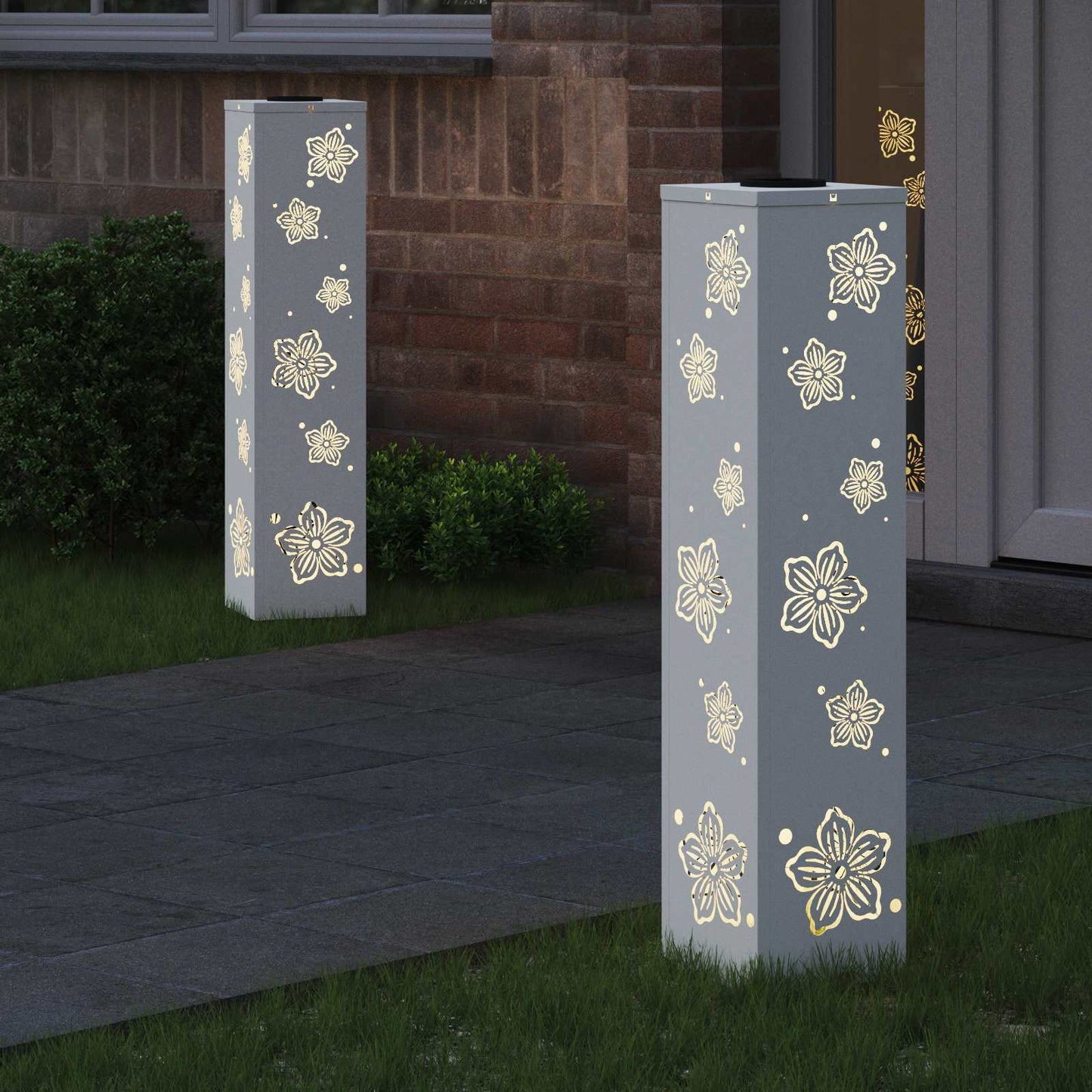 vidaXL Ηλιακό LED Φως Δρόμου 2 pcs Λευκό Κρύο Ρολαρισμένο Χάλυβα