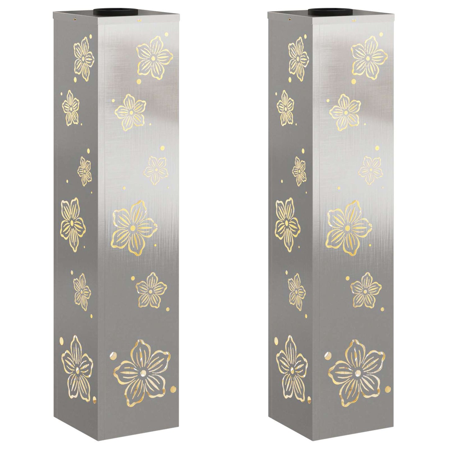 vidaXL Ηλιακό LED Φως Δρόμου 2 pcs Ασημί Ανοξείδωτο ατσάλι