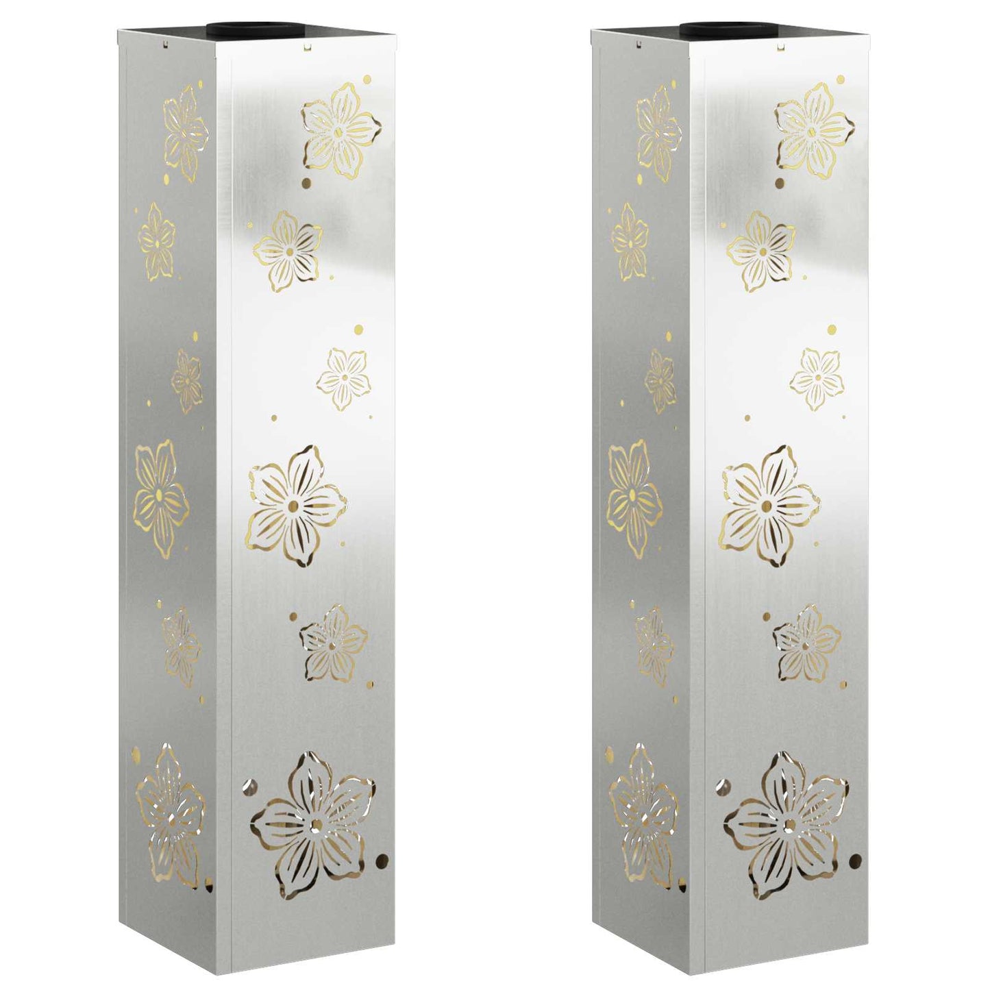 vidaXL Ηλιακό LED Φως Δρόμου 2 pcs Ασημί Γαλβανισμένο Χάλυβα