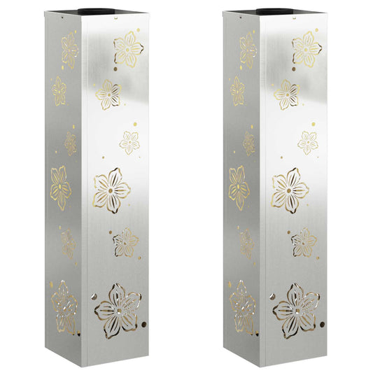 vidaXL Ηλιακό LED Φως Δρόμου 2 pcs Ασημί Γαλβανισμένο Χάλυβα