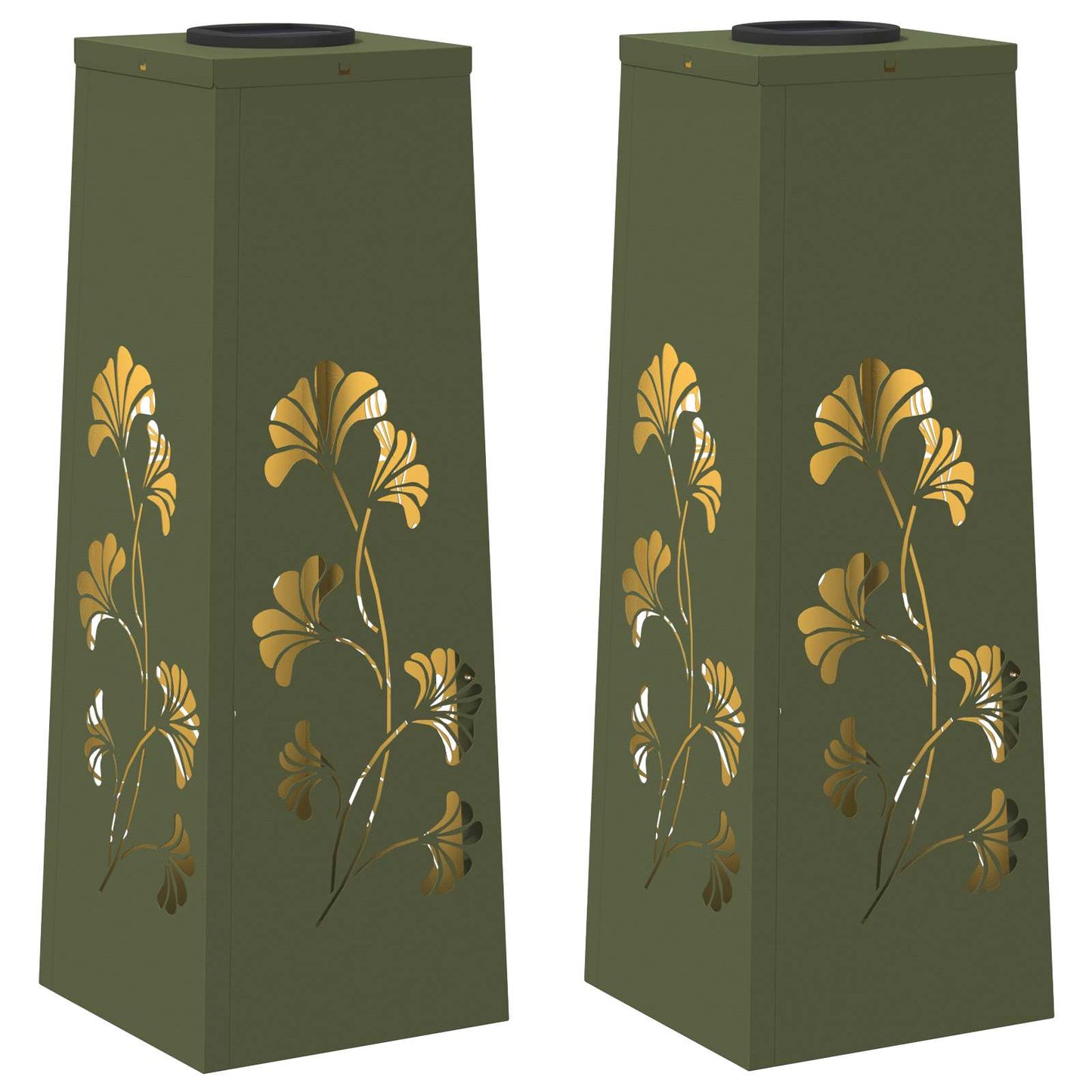 vidaXL Ηλιακό LED Φως Δρόμου με φώτα με μπαταρία 2 pcs Ελιά Πράσινη