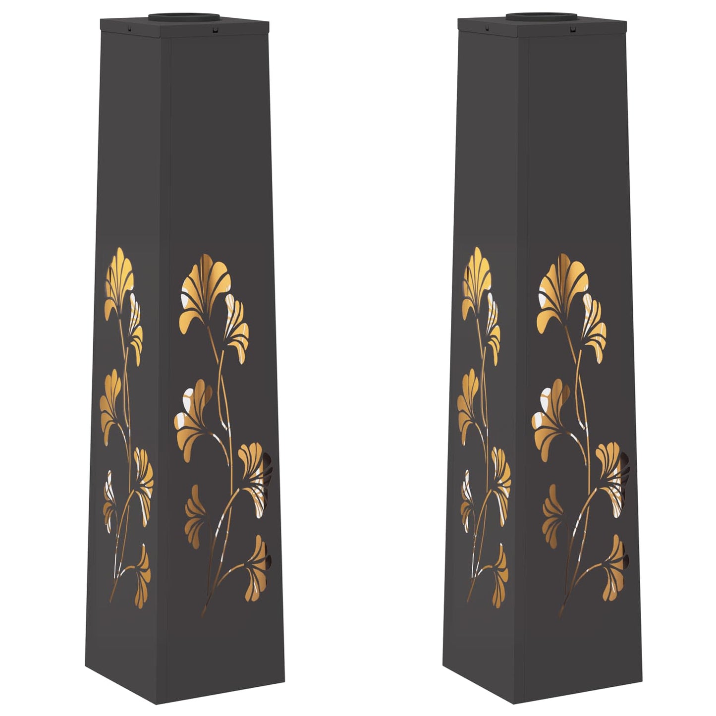 vidaXL Ηλιακό LED Φως Δρόμου 2 pcs Μαύρο Κρύο Ρολαρισμένο Χάλυβα