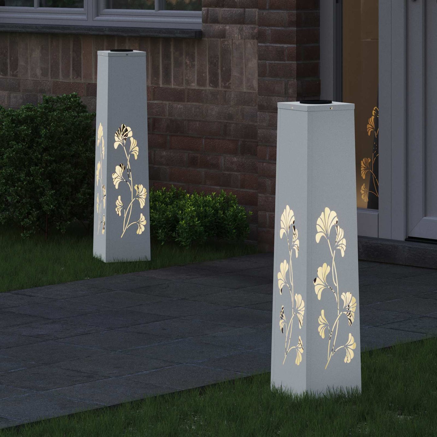 vidaXL Ηλιακό LED Φως Δρόμου 2 pcs Λευκό Κρύο Ρολαρισμένο Χάλυβα