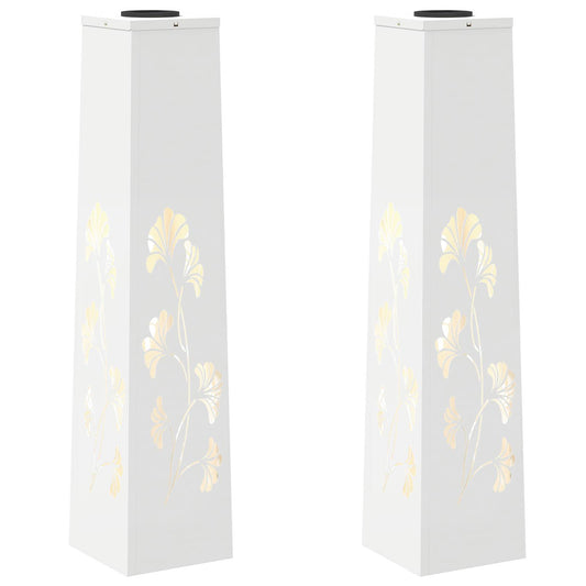 vidaXL Ηλιακό LED Φως Δρόμου 2 pcs Λευκό Κρύο Ρολαρισμένο Χάλυβα
