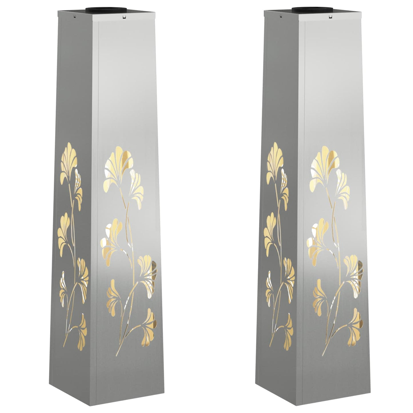 vidaXL Ηλιακό LED Φως Δρόμου 2 pcs Ασημί Γαλβανισμένο Χάλυβα