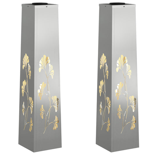 vidaXL Ηλιακό LED Φως Δρόμου 2 pcs Ασημί Γαλβανισμένο Χάλυβα