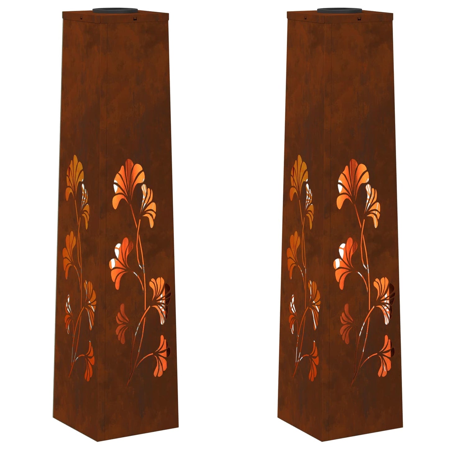 vidaXL Ηλιακό LED Φως Δρόμου 2 pcs Σκ rusty Ατσάλι Σκληρυθέν στον Αέρα