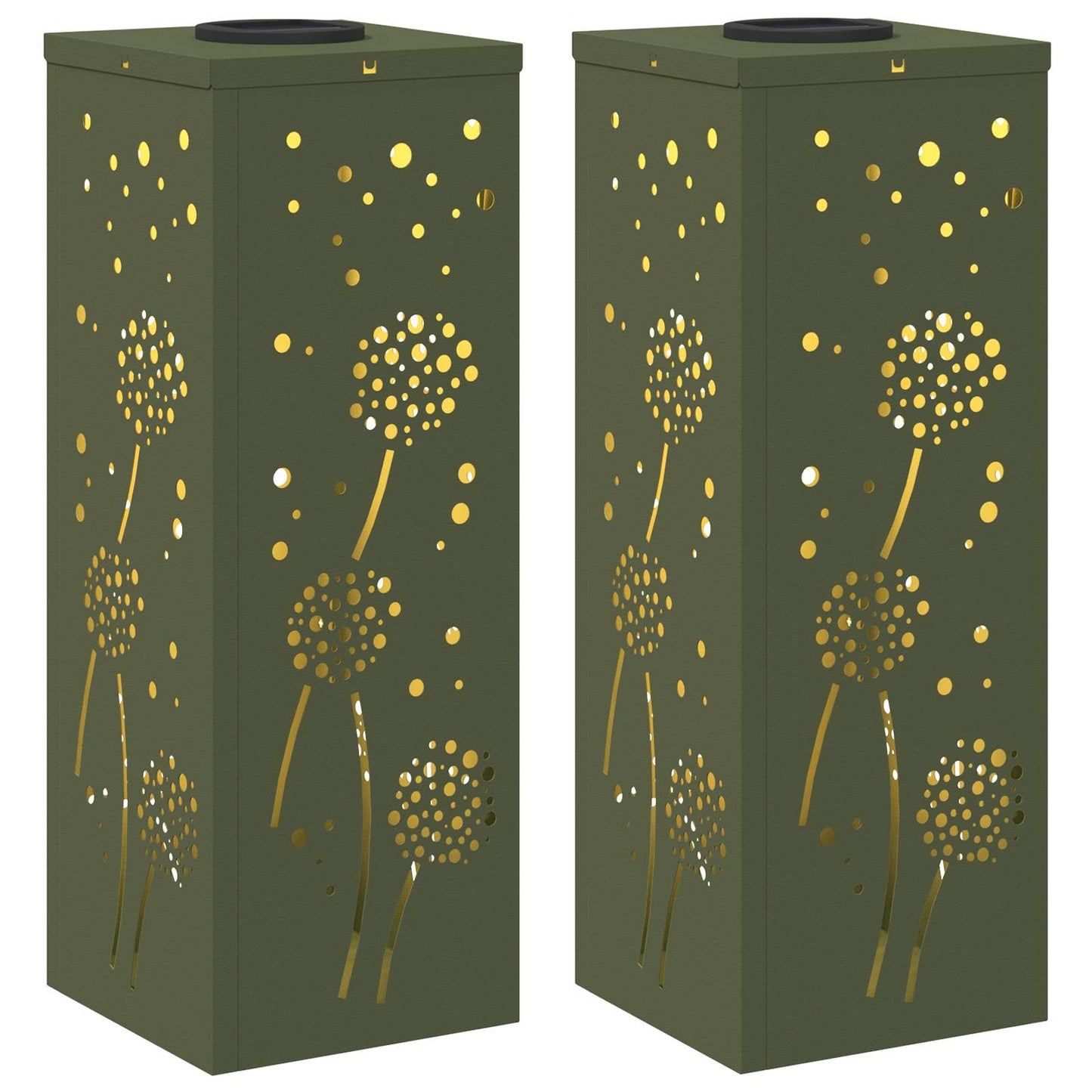 vidaXL Ηλιακό LED Φως Δρόμου με φώτα με μπαταρία 2 pcs Ελιά Πράσινη