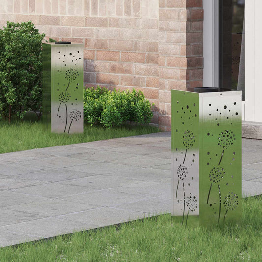 vidaXL Ηλιακό LED Φως Δρόμου 2 pcs Ανοξείδωτο ατσάλι Ανοξείδωτο ατσάλι