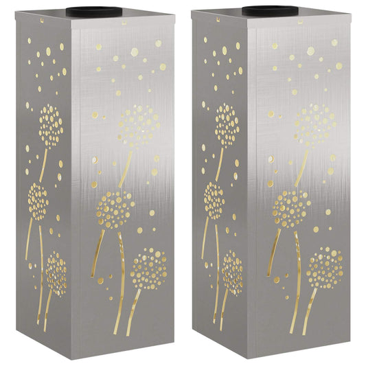 vidaXL Ηλιακό LED Φως Δρόμου 2 pcs Ανοξείδωτο ατσάλι Ανοξείδωτο ατσάλι