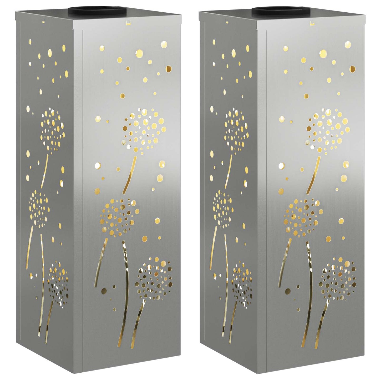 vidaXL Ηλιακό LED Φως Δρόμου 2 pcs Γαλβανισμένο Γαλβανισμένο