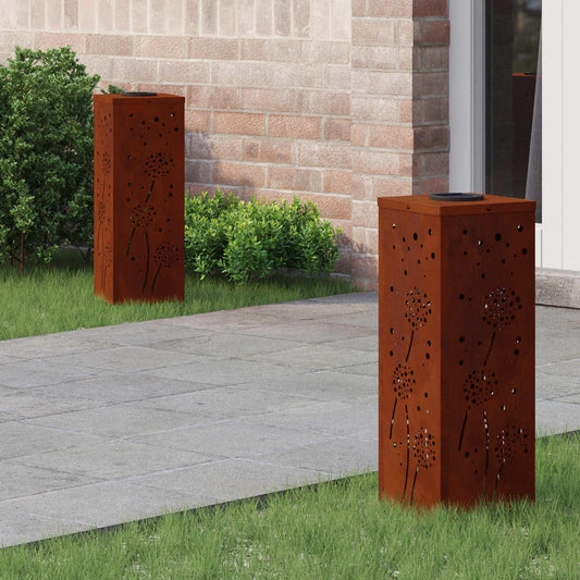vidaXL Ηλιακό LED Φως Δρόμου 2 pcs Σκ rusty Ατσάλι Σκληρυθέν στον Αέρα