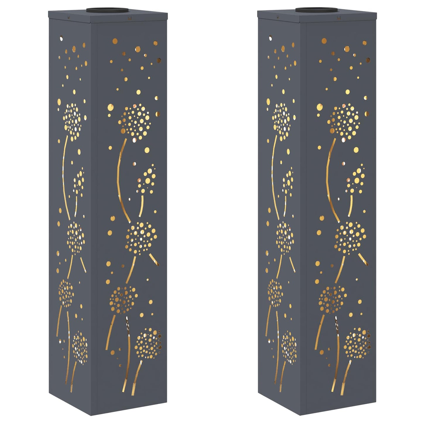 vidaXL Ηλιακό LED Φως Δρόμου 2 pcs Ανθρακί Κρύο Ρολαρισμένο Χάλυβα