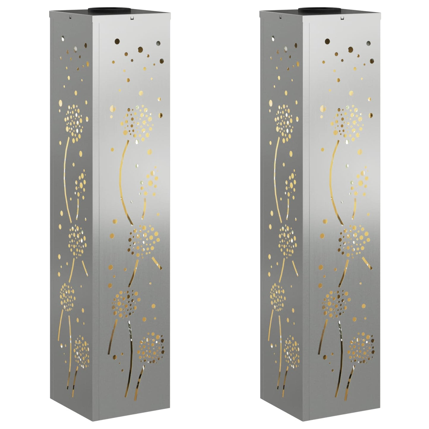 vidaXL Ηλιακό LED Φως Δρόμου 2 pcs Γαλβανισμένο Γαλβανισμένο