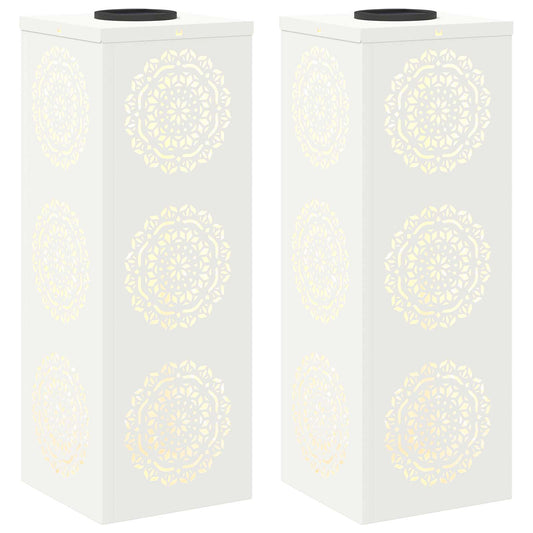 vidaXL Ηλιακό LED Φως Δρόμου 2 pcs Λευκό Κρύο Ρολαρισμένο Χάλυβα