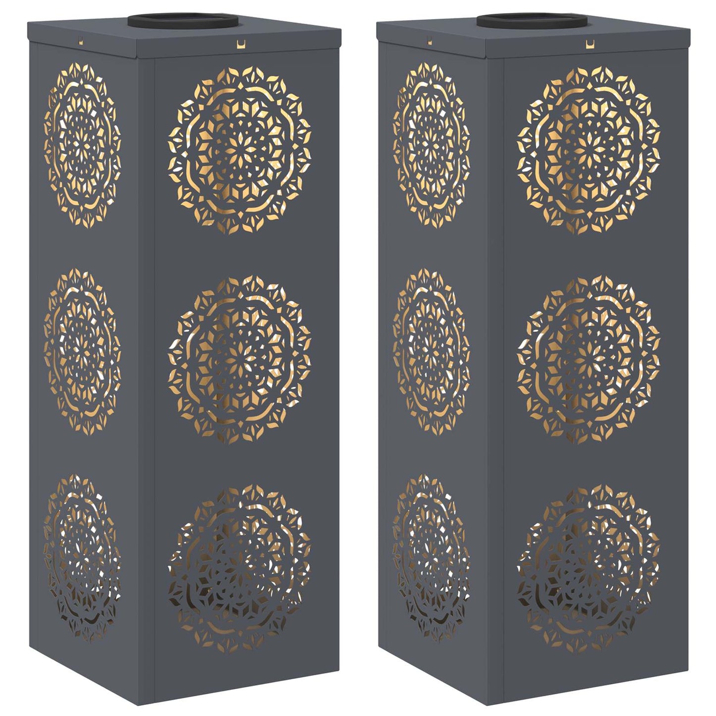 vidaXL Ηλιακό LED Φως Δρόμου 2 pcs Ανθρακί Κρύο Ρολαρισμένο Χάλυβα