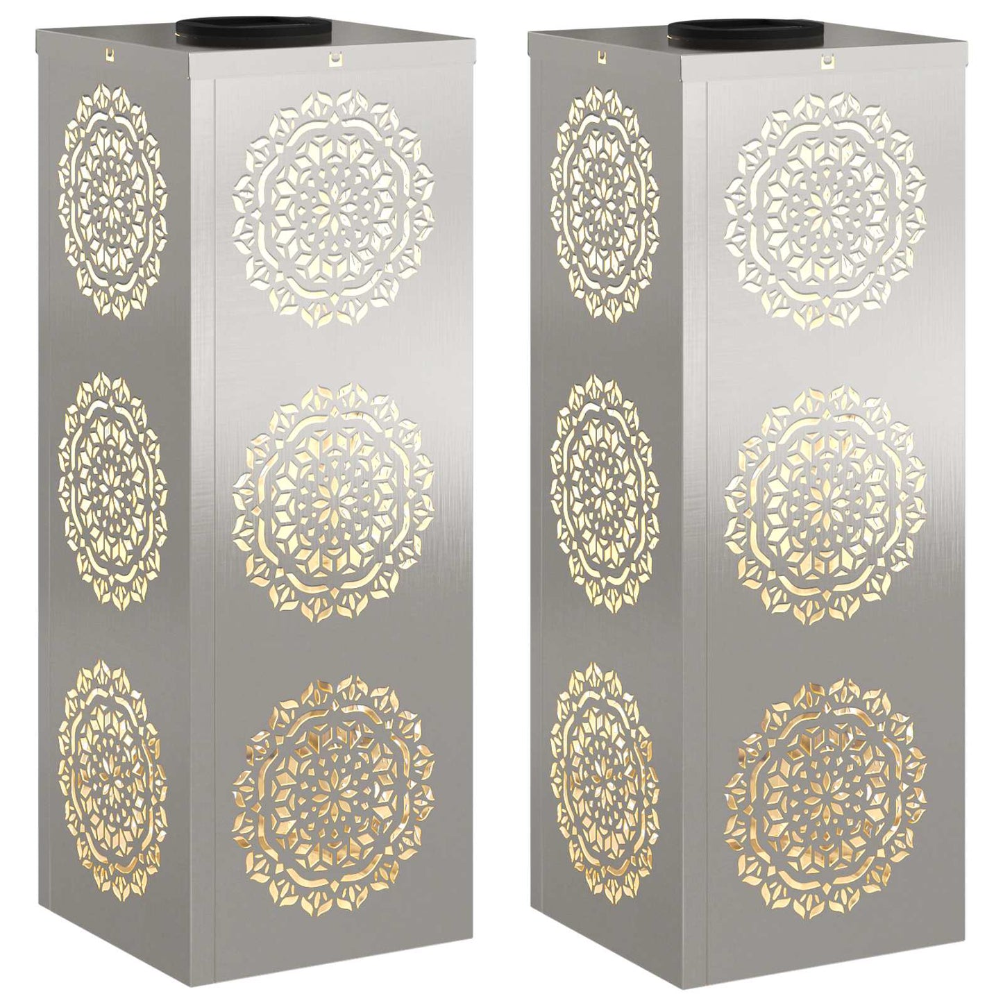 vidaXL Ηλιακό LED Φως Δρόμου 2 pcs Ανοξείδωτο ατσάλι Ανοξείδωτο ατσάλι