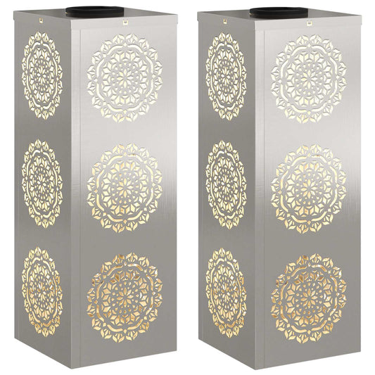 vidaXL Ηλιακό LED Φως Δρόμου 2 pcs Ανοξείδωτο ατσάλι Ανοξείδωτο ατσάλι