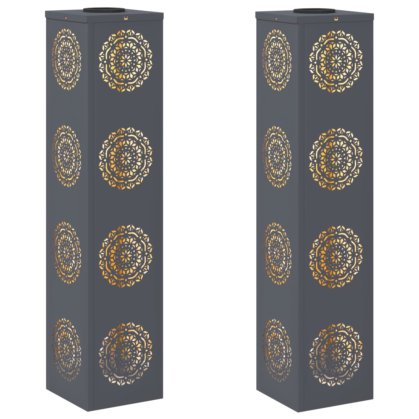 vidaXL Ηλιακό LED Φως Δρόμου 2 pcs Ανθρακί Κρύο Ρολαρισμένο Χάλυβα