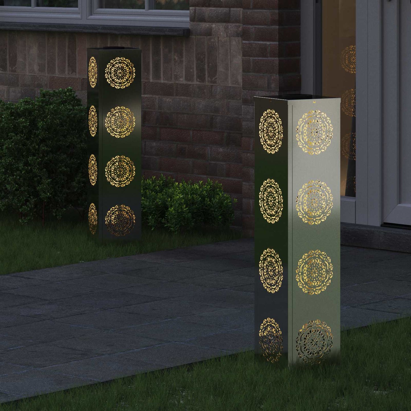 vidaXL Ηλιακό LED Φως Δρόμου 2 pcs Γαλβανισμένο Γαλβανισμένο