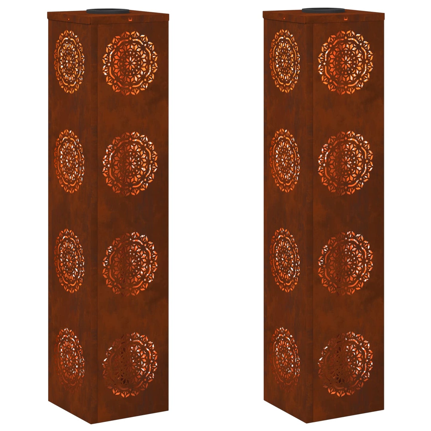 vidaXL Ηλιακό LED Φως Δρόμου 2 pcs Χάλυβας Corten Χάλυβας Corten