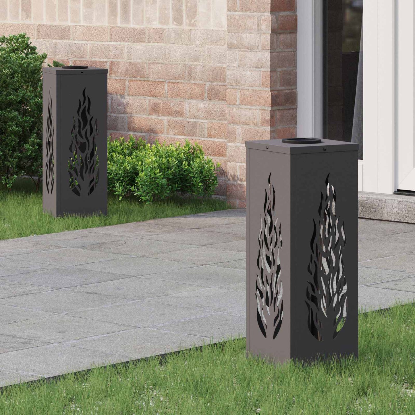 vidaXL Ηλιακό LED Φως Δρόμου 2 pcs Μαύρο Κρύο Ρολαρισμένο Χάλυβα