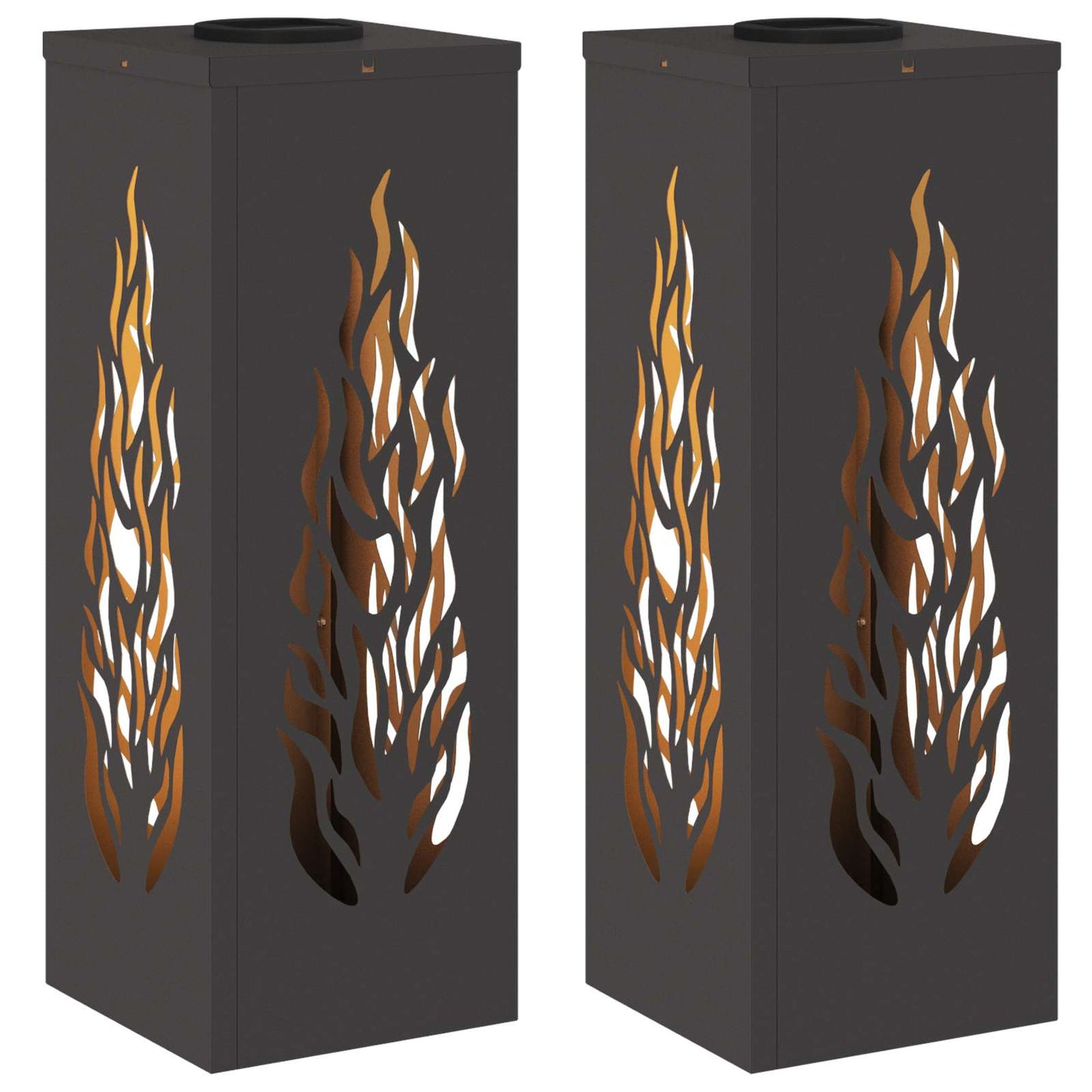 vidaXL Ηλιακό LED Φως Δρόμου 2 pcs Μαύρο Κρύο Ρολαρισμένο Χάλυβα