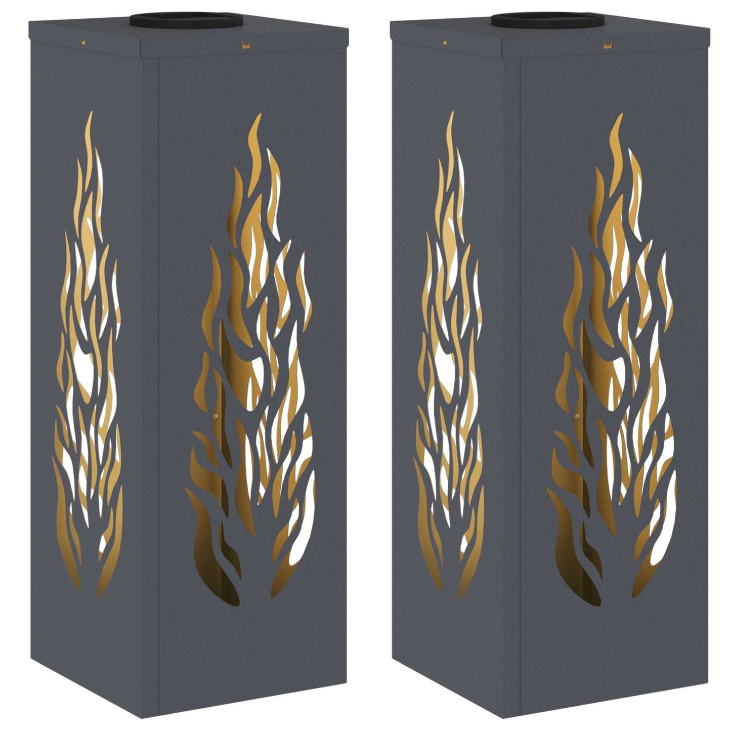 vidaXL Ηλιακό LED Φως Δρόμου 2 pcs Ανθρακί Κρύο Ρολαρισμένο Χάλυβα