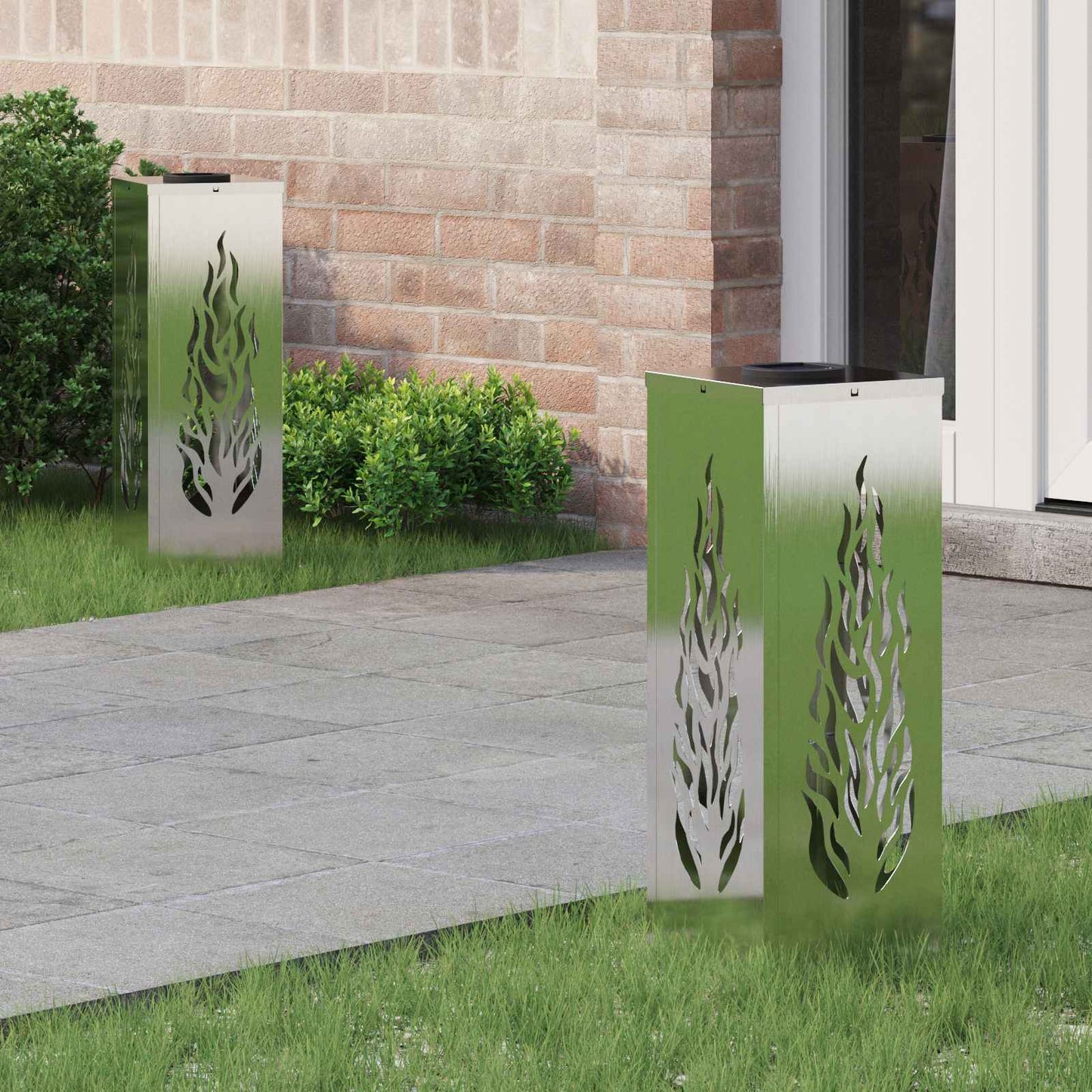 vidaXL Ηλιακό LED Φως Δρόμου 2 pcs Ανοξείδωτο ατσάλι Ανοξείδωτο ατσάλι