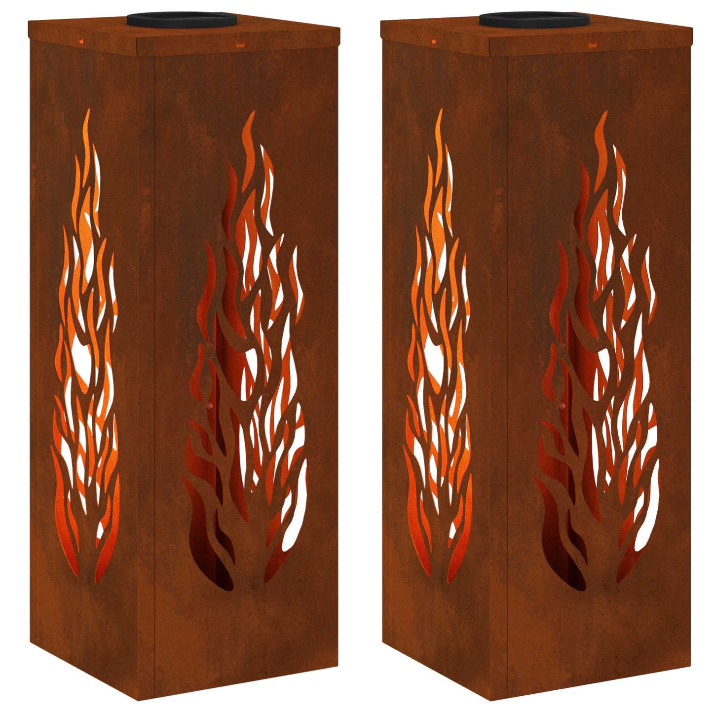 vidaXL Ηλιακό LED Φως Δρόμου 2 pcs Χάλυβας Corten Χάλυβας Corten