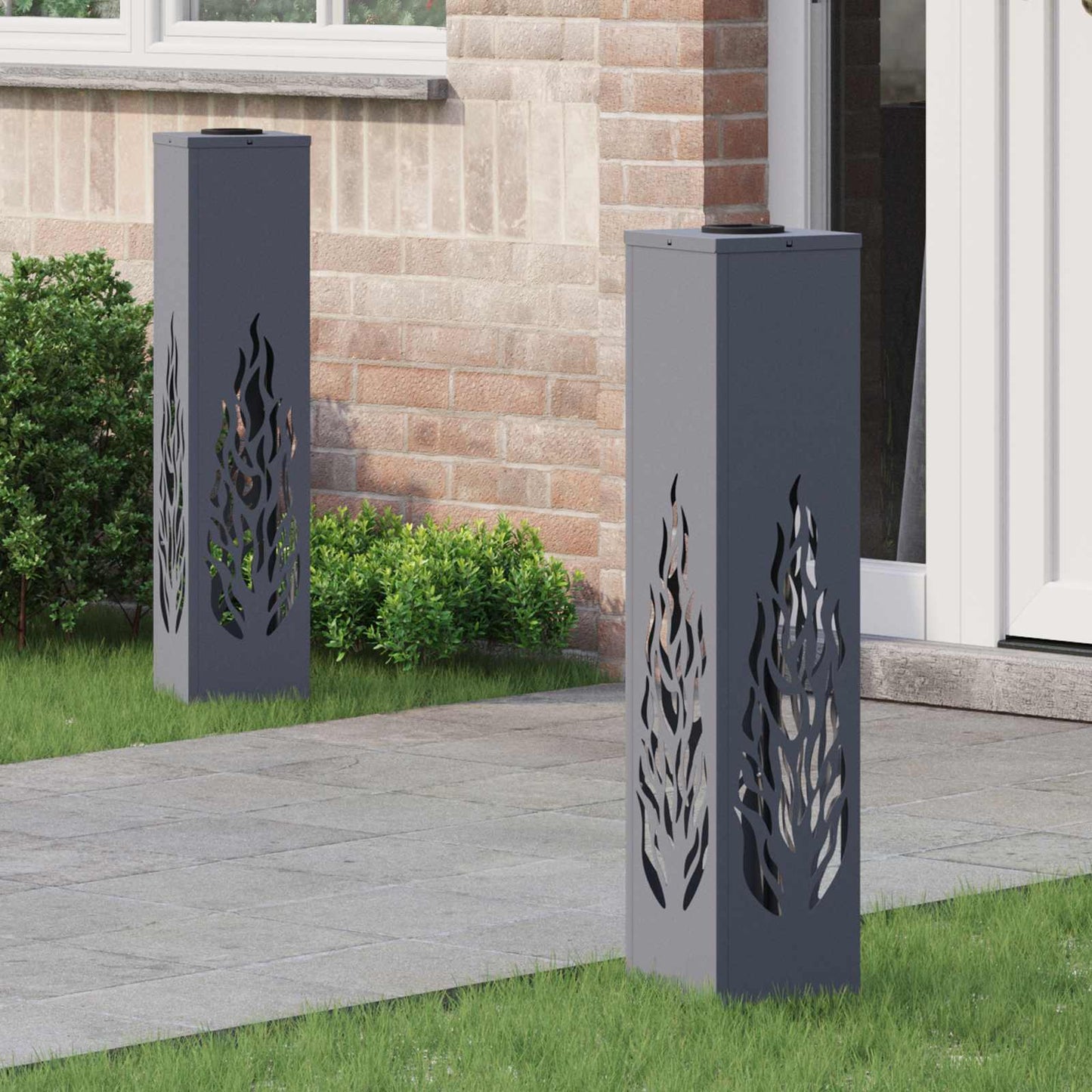 vidaXL Ηλιακό LED Φως Δρόμου 2 pcs Ανθρακί Κρύο Ρολαρισμένο Χάλυβα